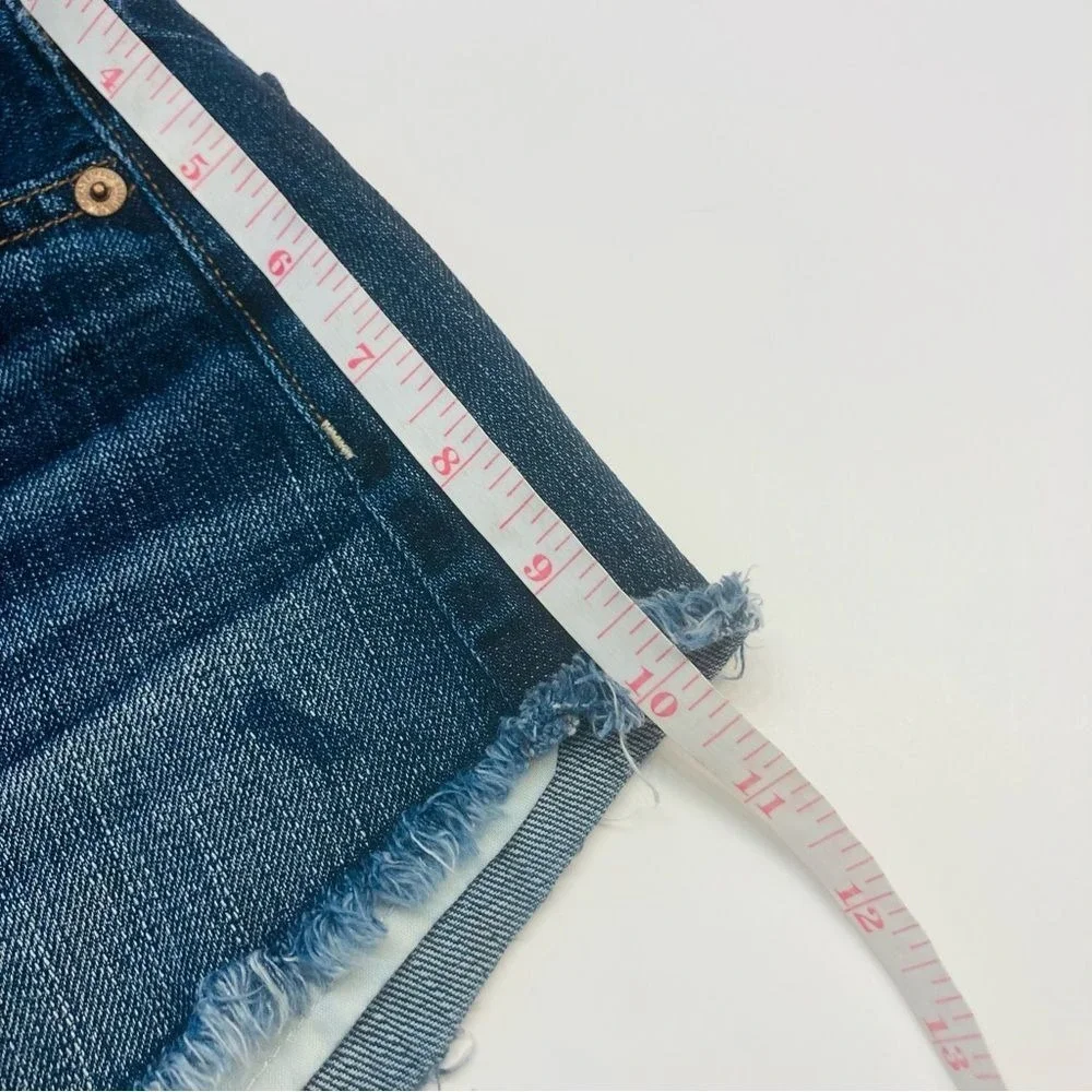 American Eagle Festival Shorts Women 0 Blue Hi-Rise Denim Cut Offs Super Stretch